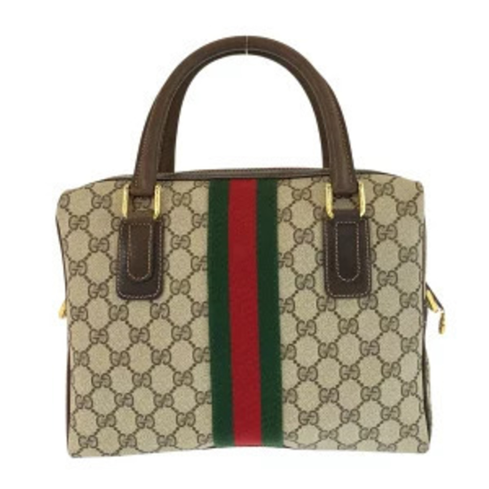 Gucci bag brown leather Handbag beige GG Supreme Sherry Brown Tan